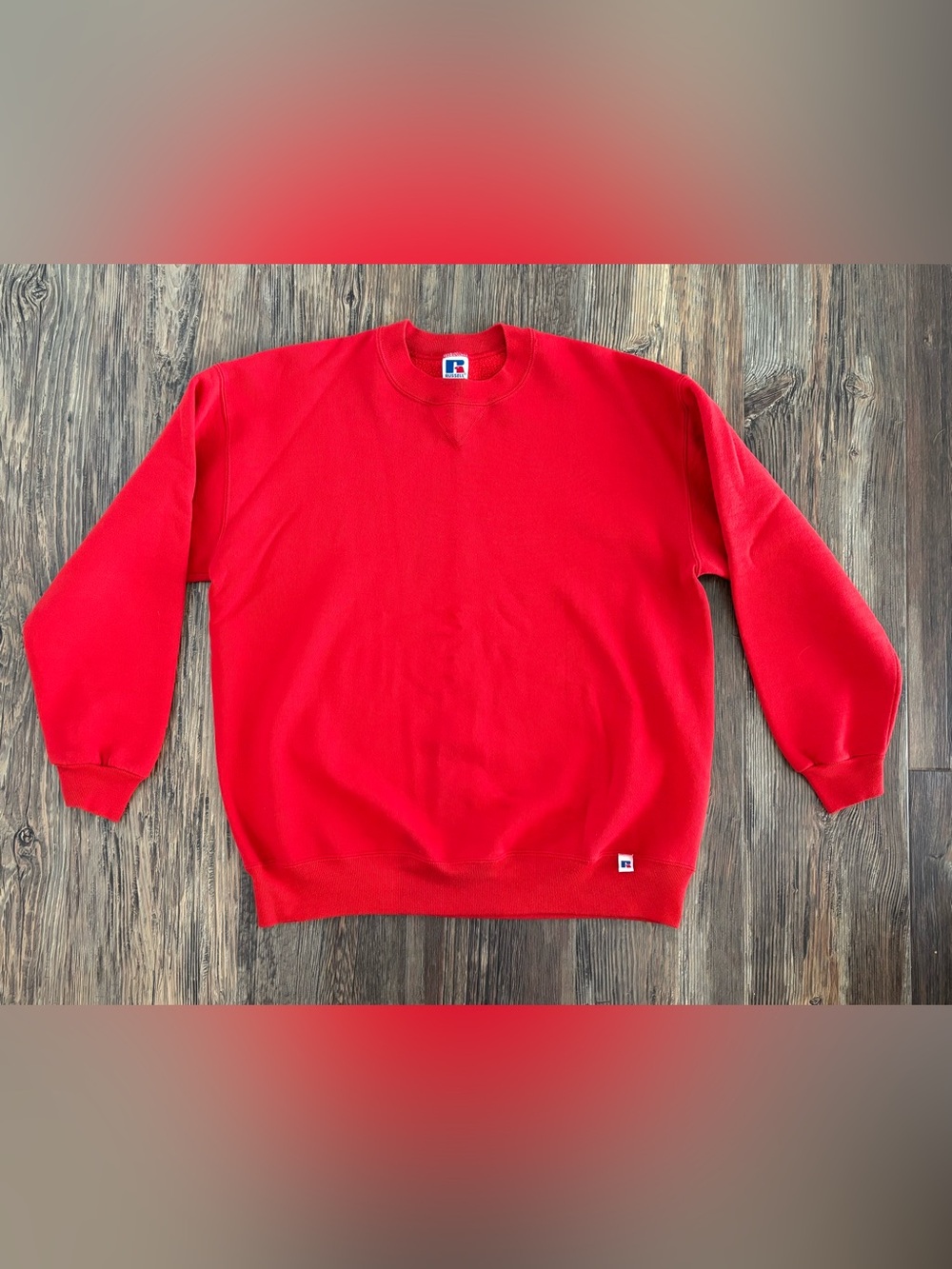 Vtg Russell Athletic Crewneck Pullover Sweatshirt Size XL Red Logo 90s